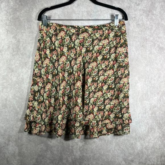 Express Dresses & Skirts - Vintage Express Mini Skirt Women Medium Micro Floral Tiered Ruffle Hem Y2K Fairy